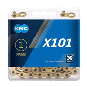KMC Cadena X101, Unisex Adulto, Ti-Ni Oro, 112 Link