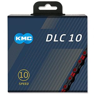 KMC DLC Cadena de 10 velocidades, Unisex, Negro/Rojo, 116 Link
