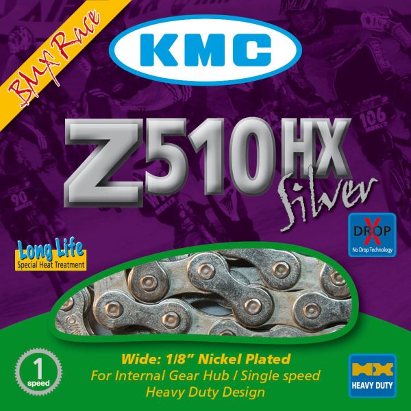 Cadena plateada KMC Z510-HX - Cadenas